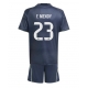 Real Madrid Ferland Mendy #23 Gostujuci Dres za djecu 2025-26 Kratak Rukav (+ Kratke hlače) Real Madrid Ferland Mendy #23 Gostujuci Dres za djecu 2025-26 Kratak Rukav (+ Kratke hlače)